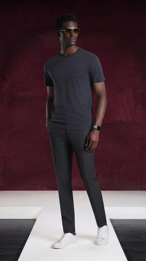 T-Shirt Super Slim Fit aus elastischer Baumwolle mit Logo auf der Herzseite