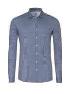 Hemd 1/1 Casual Kent linen navy blue