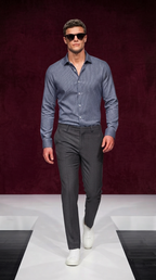 Hemd 1/1 Casual kent structure beige blue