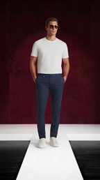 Hose Skinny Fit „Bryan“ mit Mikromuster