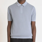 Pullover Regular Fit aus Baumwolle mit kurzen Ärmeln Sky