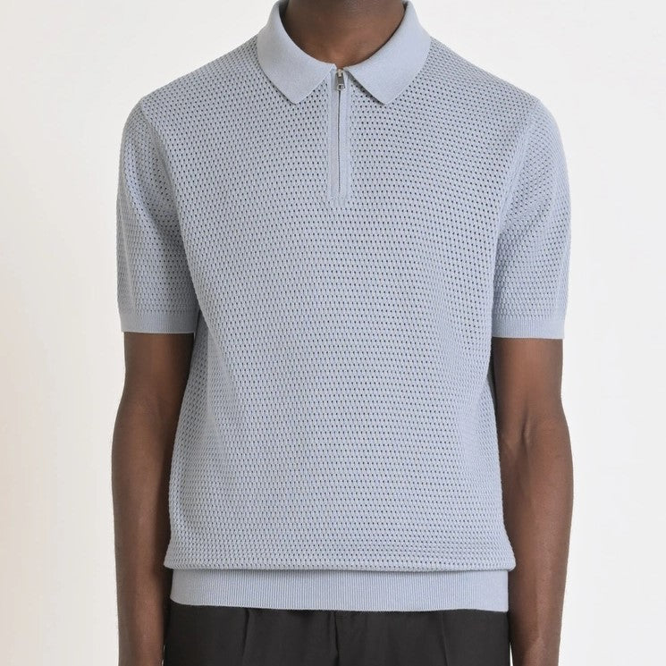 Pullover Regular Fit aus Baumwolle mit kurzen Ärmeln Sky