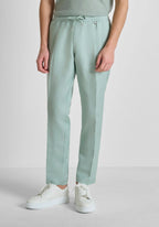 Hose Regular Fit „Neil“ aus Leinen-Mischgewebe Slub