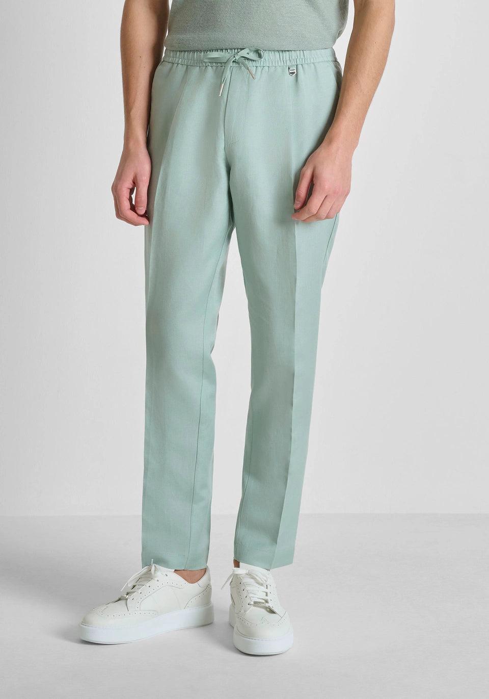 Hose Regular Fit „Neil“ aus Leinen-Mischgewebe Slub