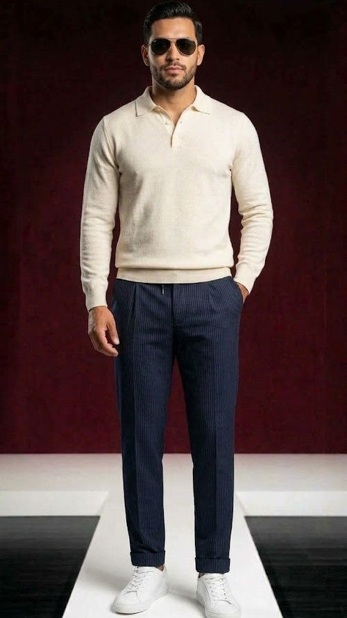 Style »Casual Pants« blue stripes
