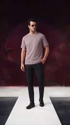 T-Shirt Regular Fit aus Baumwoll-Viskose-Mischgewebe mit gummiertem Logo