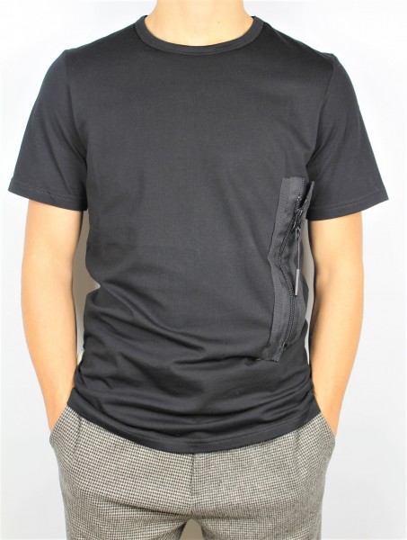 Shirt T-Shirt zip black