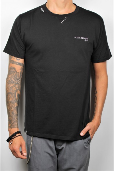 Shirt T-Shirt ricami nero